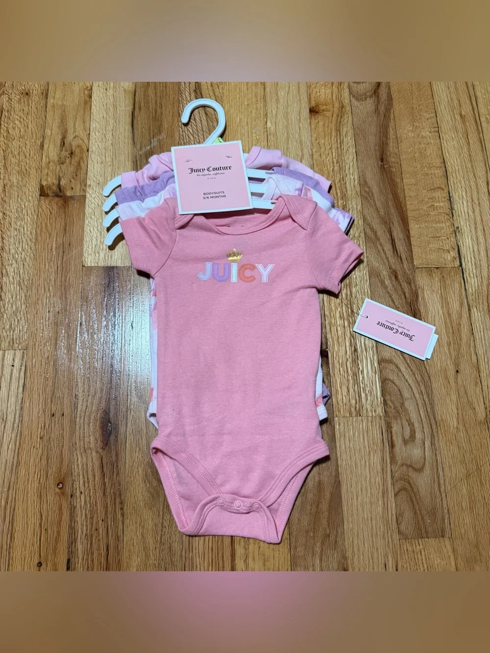 Juicy Couture Pink Logo One-Piece Bodysuits 4 Pack Size 3/6M